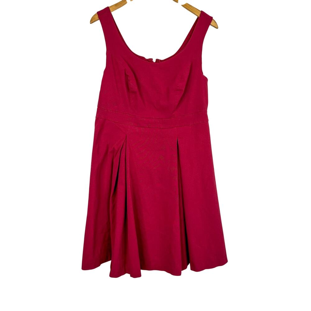 Torrid Dark Pink Heavyweight Scoop Neck Pleated Full Circle Skirt Dress